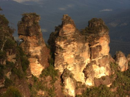 Am Abend zeigten sich die Three Sisters doch noch im Postkartenmotiv!