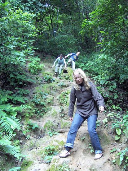 und wieder herunter...