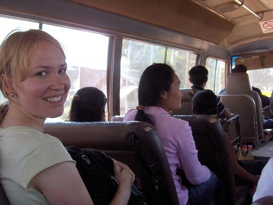 Auf der Rueckfahrt hatten wir zum Glueck genuegend Platz im Bus!