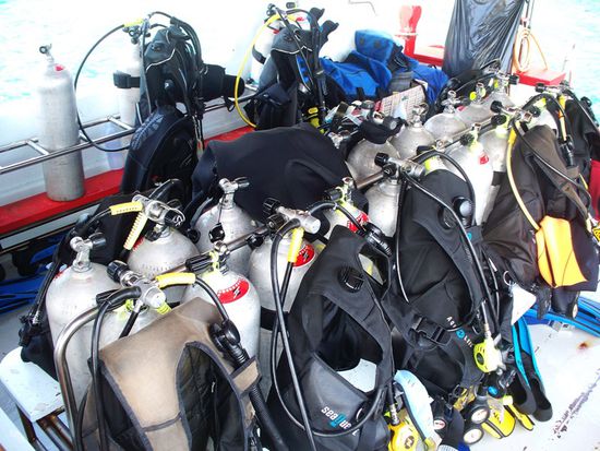 Unsere Tauchausruestung...