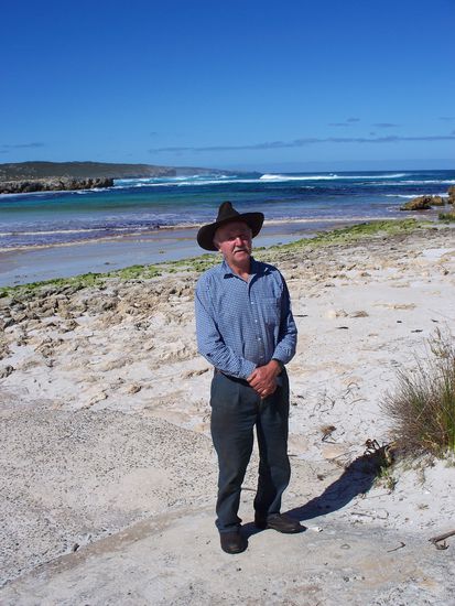Rodger hat sich sehr viel Zeit fuer mich genommen, um mir die schoene Insel zu zeigen. Das war Hanson Bay...