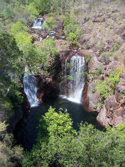 Das war ein Wasserfall im Litchfieldpark in dem wir unser erstes erfrischendes Bad nahmen.