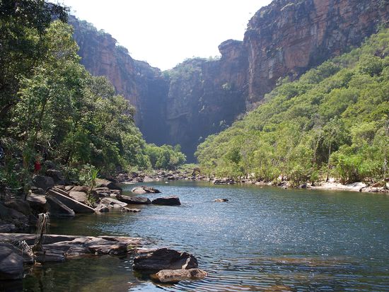 Am 3. Tag haben wir uns die beruehmten und phaenomenalen JimJim-Wasserfaelle angeschaut...leider waren diese verschwunden als wir ankamen...das liegt daran, dass es hier keine 4 Jahreszeiten gibt wie bei uns, sondern nur eine wet season und eine dry season. Wir befanden uns gerade mitten bzw schon fast am Ende der dry season...so ein Pech auch!