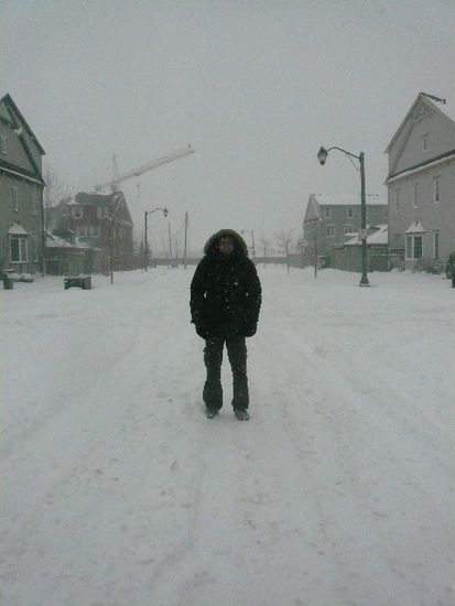 Ich mitten auf der Straße.