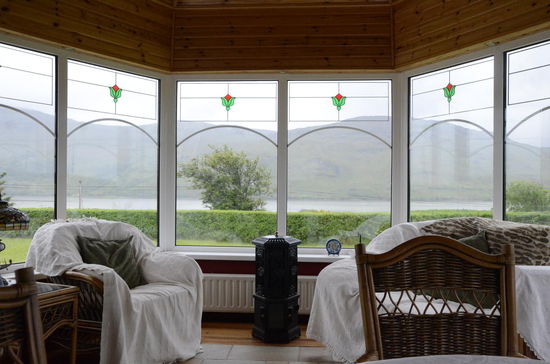 Aussicht vom BnB in der Nähe von Ardara bei Sturm.