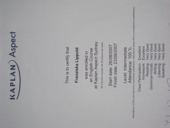 Mein Abschlusszertifikat