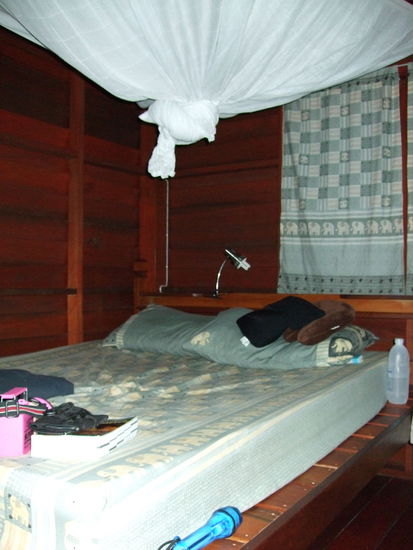 unser bungi von innen
man beachte die elefanten-bettwäsche mit passenden gardinen