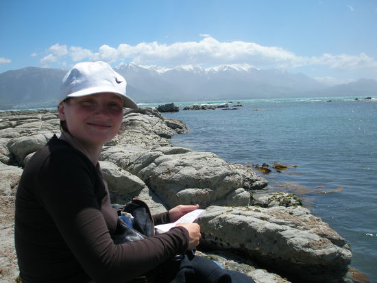 Romy beim Robben beobachten