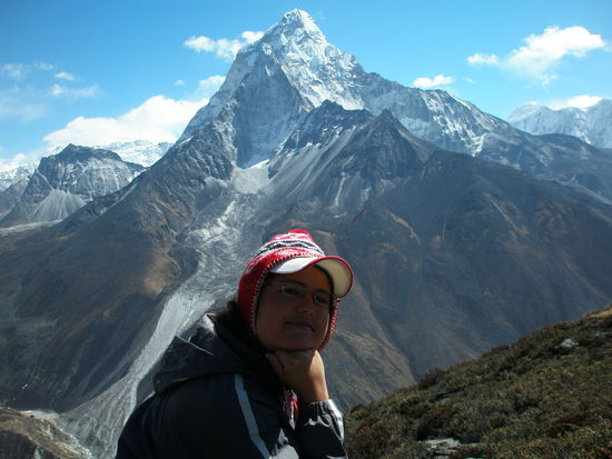 oben angekommen. Im Hintergrund war mein Favoriten-Berg namens AmaDablam