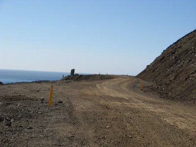 Schotterstraßen am Meer