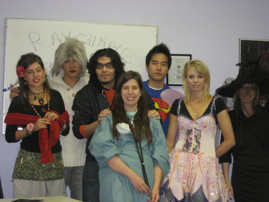 Students playing skits