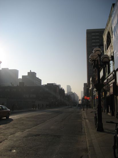 Blick Downtown
Ein sonniger Novembertag, morgens 8.45am