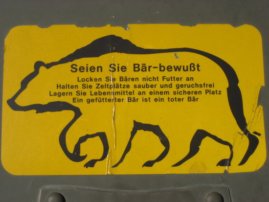 Auch hier - immer schön bär-bewußt!