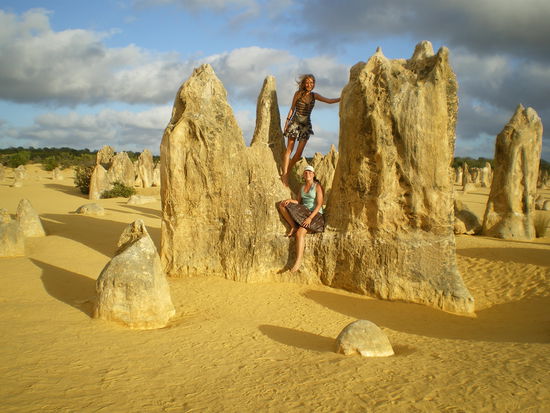 Pinnacles mit Annina, gerade noch zum Sonnenuntergang geschafft