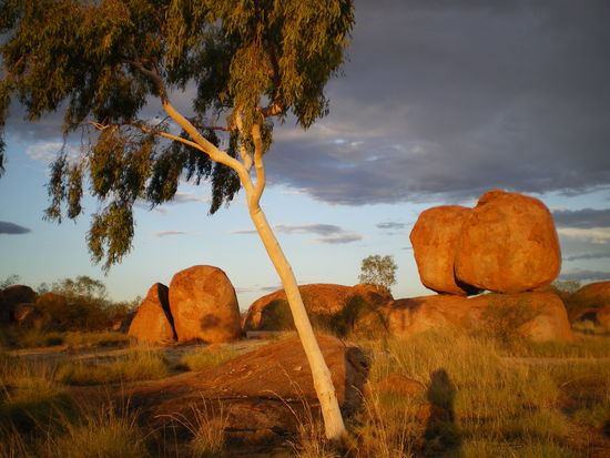 Steine waehrend dem Sonnenuntergang