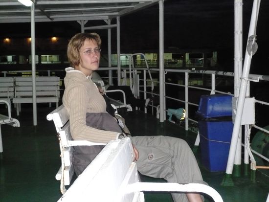 Noch muede auf der Faehre