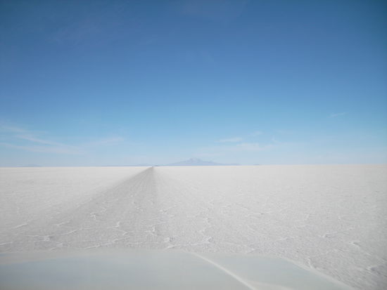 Der Weg zur Kaktusinsel uebers Salz