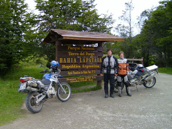 Obligatorisches Foto: Ende der Ruta 3 im Nationalpark Tierra del Fuego.
