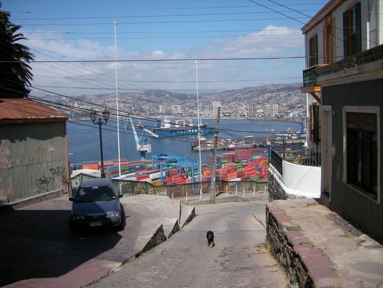 Blick auf den Hafen von Valparaiso