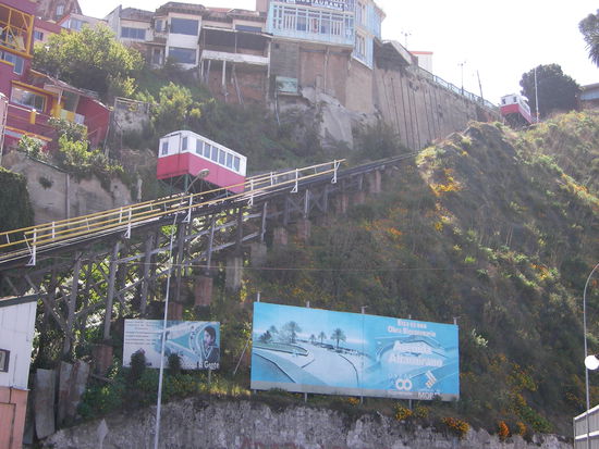 Schraegaufzuege in Aktion
Fahrt fuer 250 Pesos pro Nase (=35 Cent)