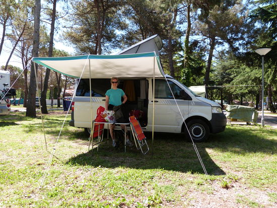 Stellplatz im slowenischen Ankaran, direkt am Mittelmeer