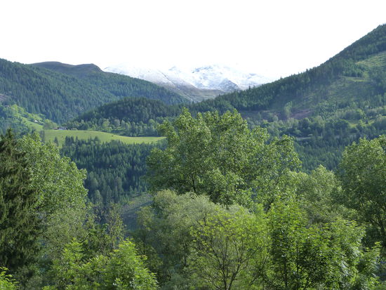 Österreich. In der Nacht gab es Neuschnee auf den Bergen ...