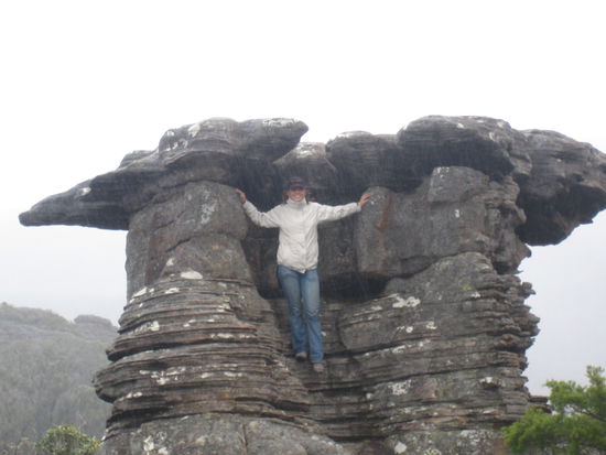 Zum Abschluss eine letzte kleine Kletteraktion- wiederrum im Regen...
