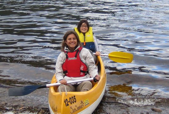 Erica et moi beim Kanu fahren