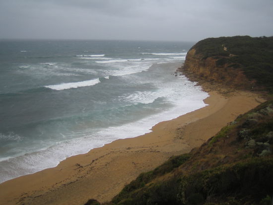 Famous Bells Beach bei Regen- ein seltener Anblick