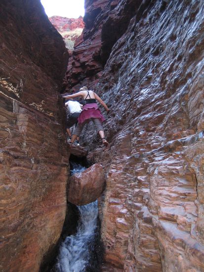 Diese Felsspalte nannte sich "spiderwalk"