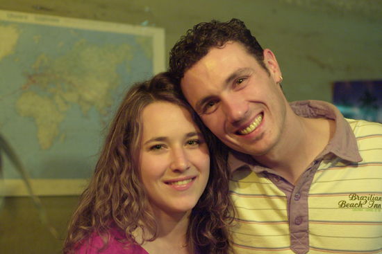 Die Globetrotter nehmen Abschied..
Hinten ist die Weltkarte mit unserer eingezeichneten Route sichtbar.