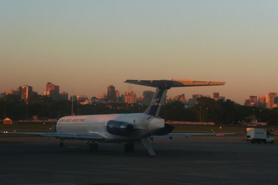 Fruehmorgens auf dem Flughafen - ab gehts nach El Calafate!