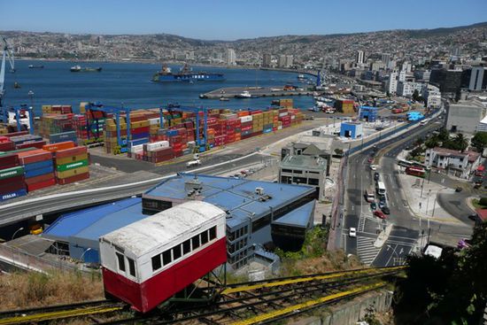 Der Hafen von Valparaiso.