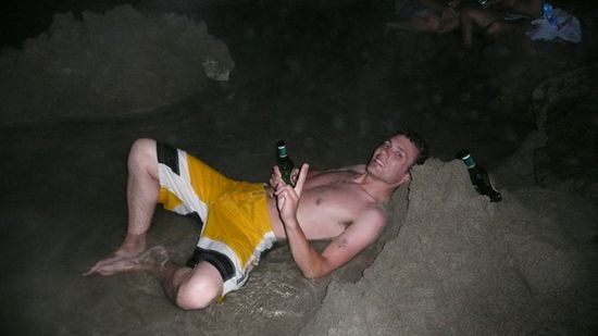 Peter, total entspannt im heissen Pool.