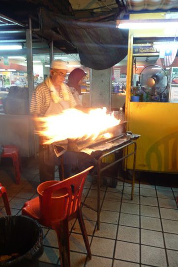 Am Strassenrand werden abends diese "Speialitaeten" dann mit einem grossen Feuer grilliert.
