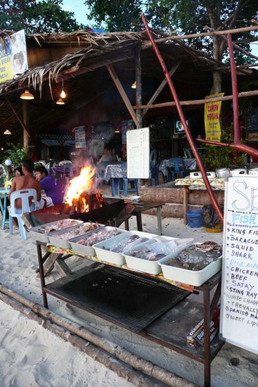 Am Abend haben wir ein koestliches Kingfish Barbecue genossen!
