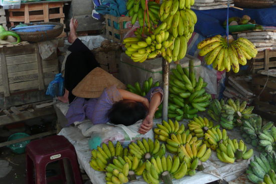 Bett zwischen Bananen: Mittagssiesta auf vietnamesisch.