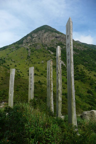 ...sind eigentlich lange Baumstämme mit chinesischen Schriftzeichen.