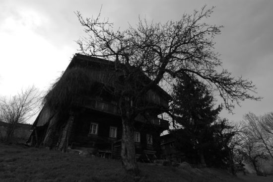 Die "Huette" am Aussersalvenberg bei Westendorf in Oesterreich