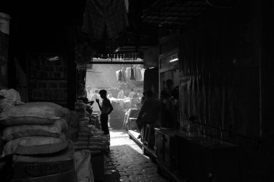 Blick in das Gassengewirr in Chowringhee