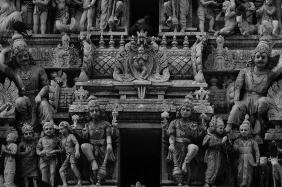 Detail einer Tempelfassade