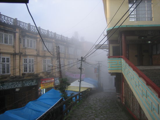 In den Wolken: Darjeeling in der Naehe unseres Hotels