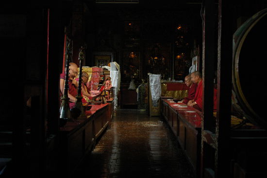 In der Gompa von Sawayambhunath