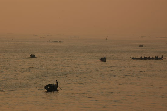 Morgenstimmung am Mekong in Phnom Penh