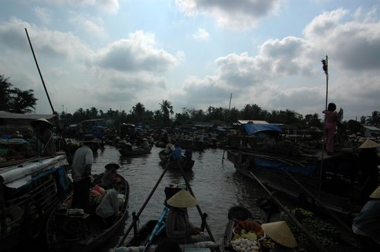 Schwimmender Markt bei Can Tho
