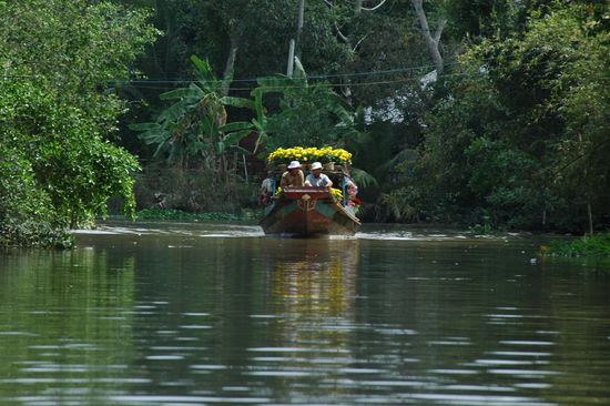 In Netz der kleinen Kanaele im Mekong-Delta