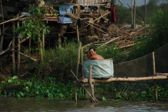 Morgentoilette im Mekong-Delta