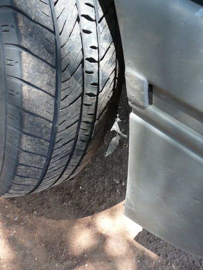 Fast geplatzter Pneu