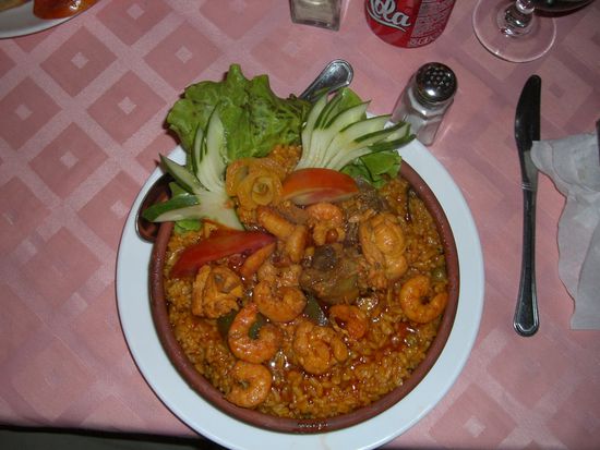 Mein Reis mit Hummer und Shrimps