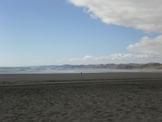 Am Strand von Raglan, ein guter Spot zum Surfen... (wills aber in Australien lernen...)